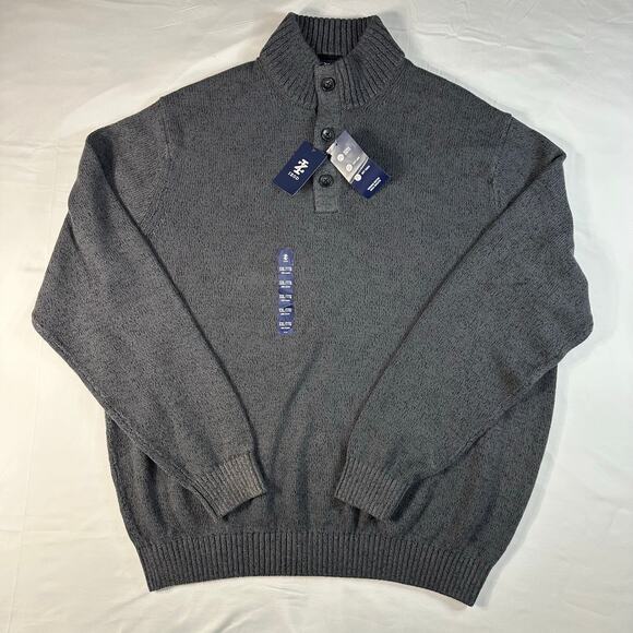 NWT IZOD Mens Hingham Button Mock Neck Knit Sweater Size 2XL - Picture 1 of 10